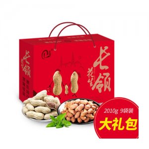 長領(lǐng)禮盒裝烘炒貨帶殼堅果9小袋裝2010g