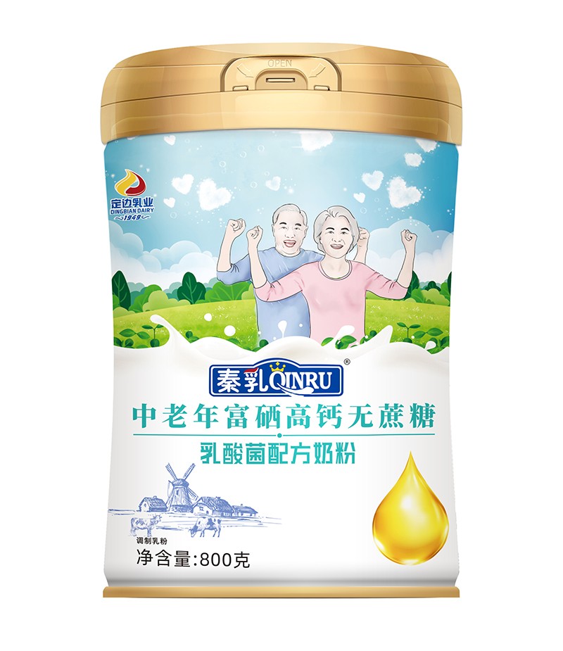 秦乳中老年富硒高鈣無蔗糖乳酸菌配方奶粉 800克.jpg