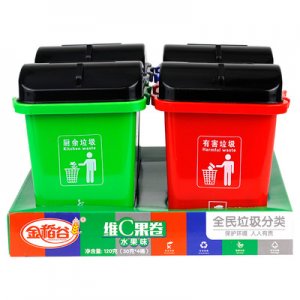 垃圾桶分類零食教育玩具果汁卷軟糖貼牌OEM/ODM