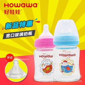 好娃娃奶瓶防摔防脹氣 寬口徑自動玻璃奶瓶OEM/ODM定制代加工