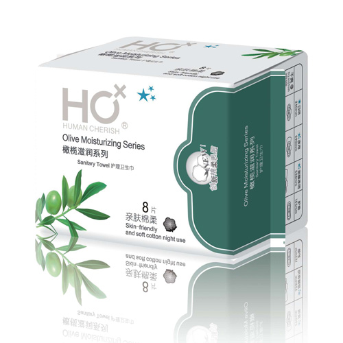 橄欖滋潤系列護理夜用衛生巾代加工貼牌OEM/ODM