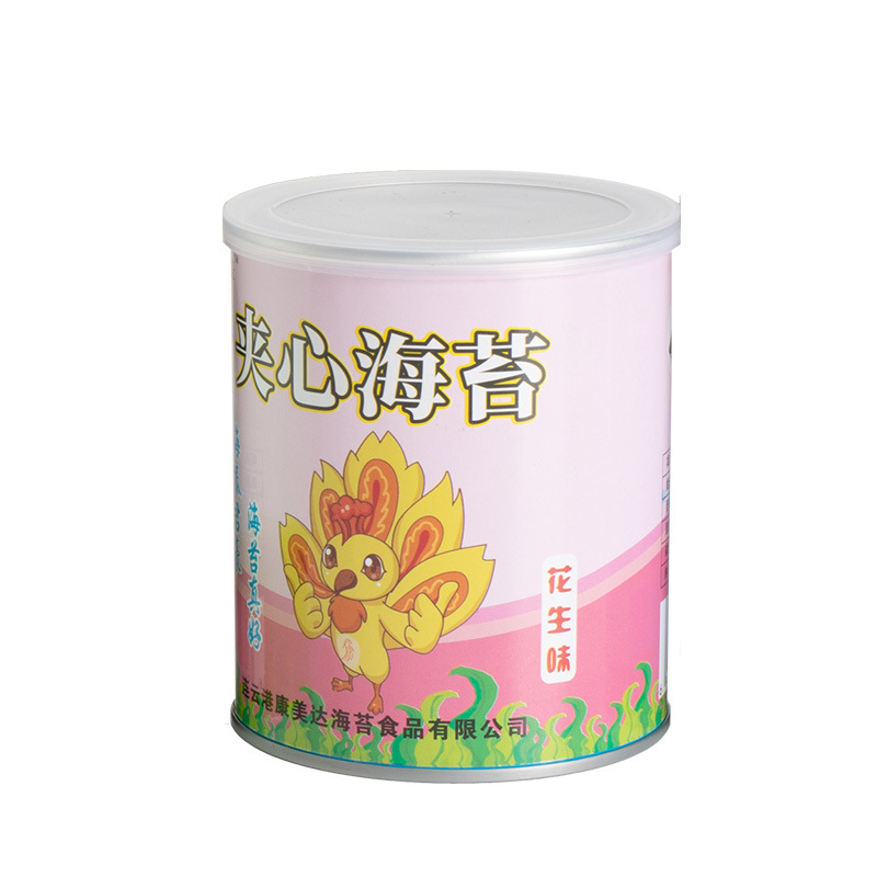 花生味即食海苔脆 罐裝即食休閑零食OEM/ODM定制代加工