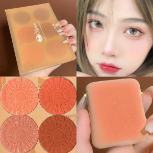 XIYUAN栗子六色腮紅粉盤貼牌定制代加工