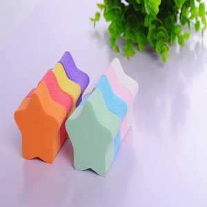 乳膠化妝棉 干濕兩用五角星形化妝粉撲OEM/ODM定制代加工