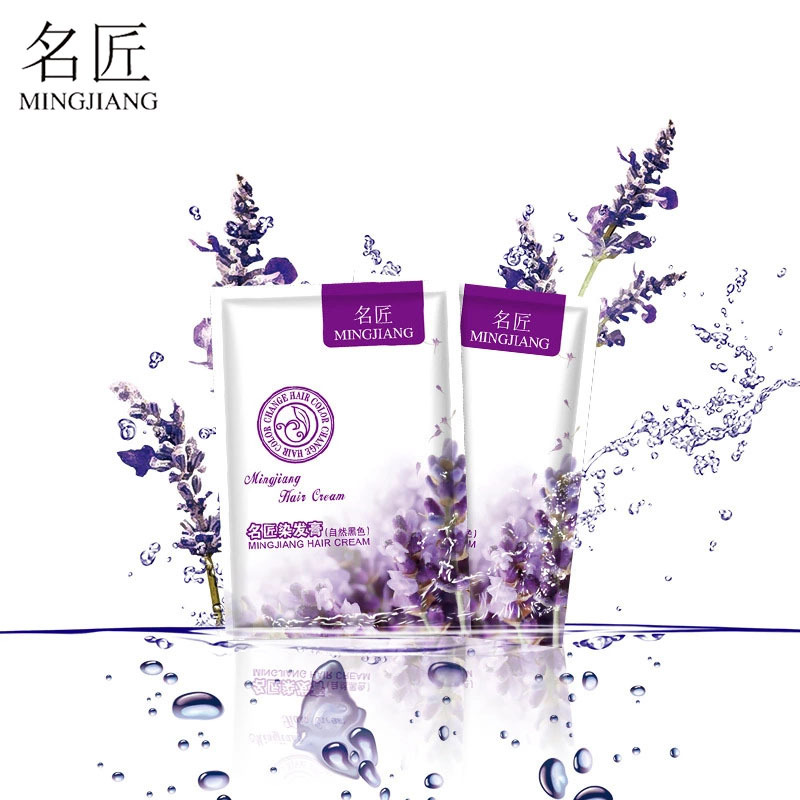 一梳黑染發劑30ML純植物自然黑發遮白發一袋裝染發膏地灘廠家直發OEM代工廠