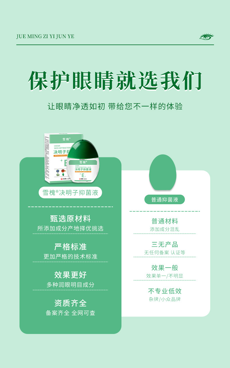 藍莓葉黃素明目液滴眼緩解眼疲勞干澀魚腥草眼護理液決明子抑菌液