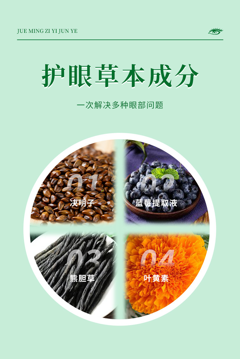 藍莓葉黃素明目液滴眼緩解眼疲勞干澀魚腥草眼護理液決明子抑菌液