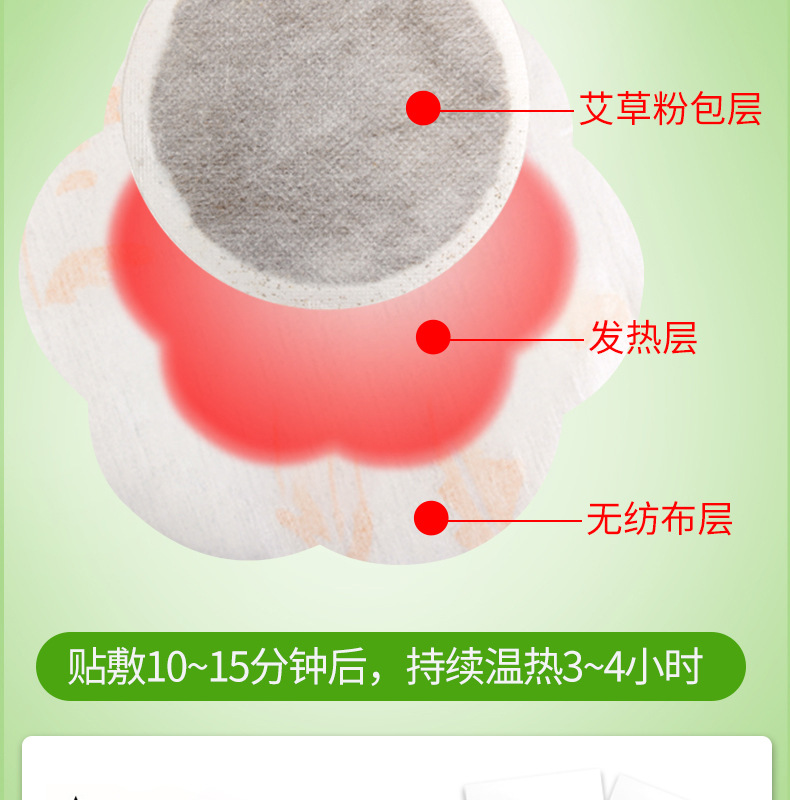 艾艾灸發(fā)熱貼 精油熱敷暖貼身體多部位用廠家批發(fā) 發(fā)熱艾灸貼艾貼