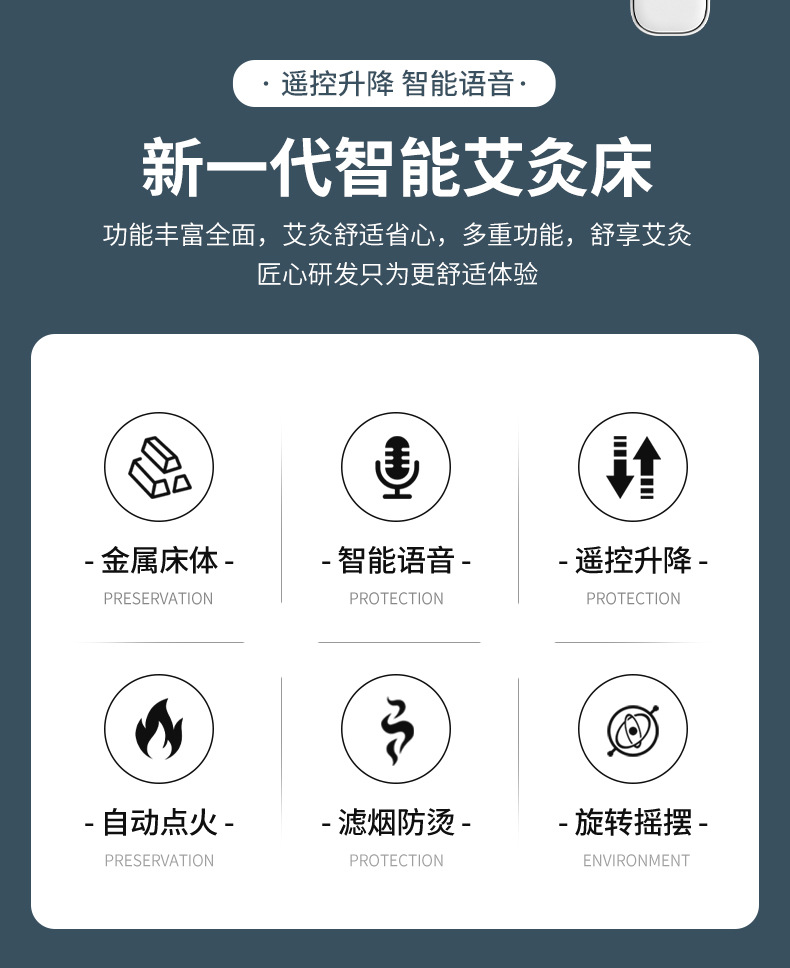 艾灸床三元催化無煙自動點火全身旋轉(zhuǎn)升降語音播報智能升級版坐灸